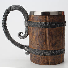 Load image into Gallery viewer, Wooden Barrel Stainless Steel Resin 3D Beer Mug