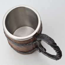 Load image into Gallery viewer, Wooden Barrel Stainless Steel Resin 3D Beer Mug
